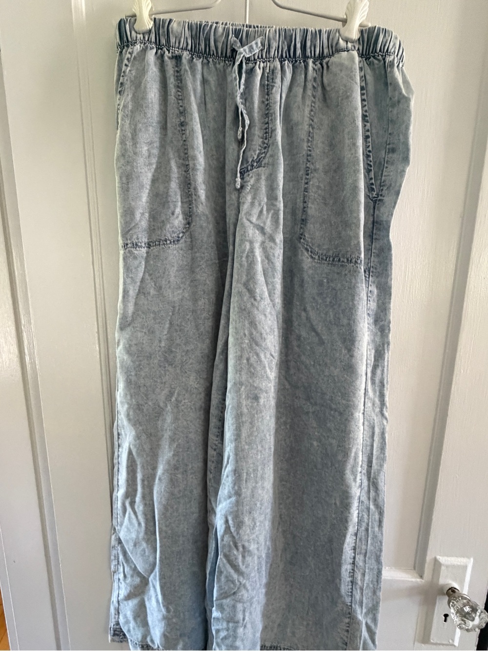 Splendid Faded Light Blue Denim Jogger Pants - Picture 2 of 4